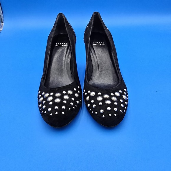 Stuart Weitzman Suede‎ Studded Heels Pumps Shoes Size 8M - Picture 4 of 10